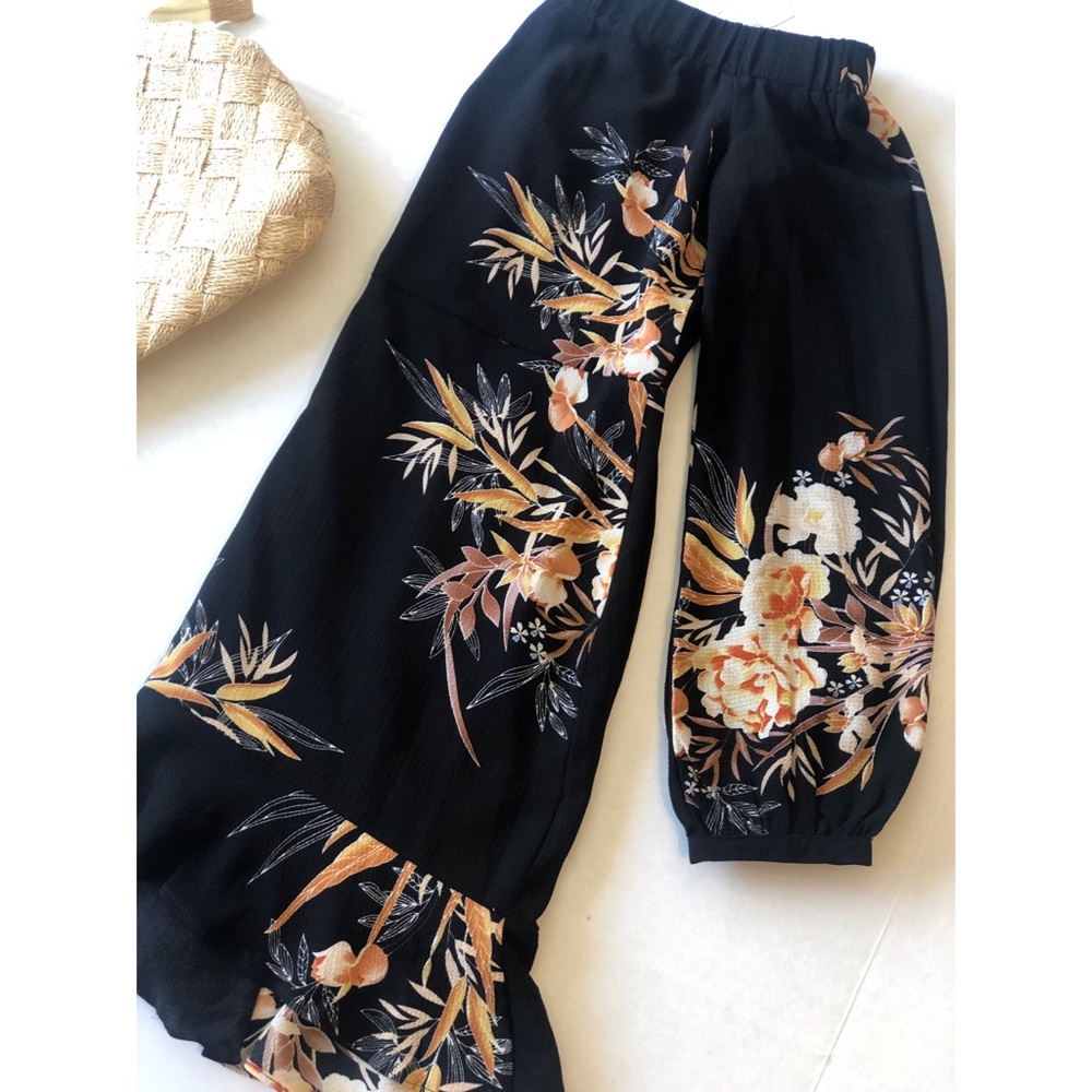 Black and floral off shoulder dress